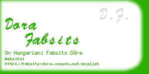 dora fabsits business card